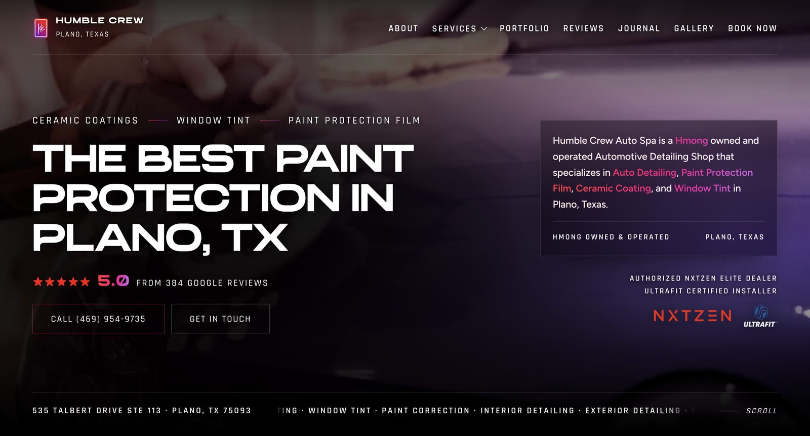 Humble Crew Auto Spa homepage: The Best Paint Protection in Plano, TX
